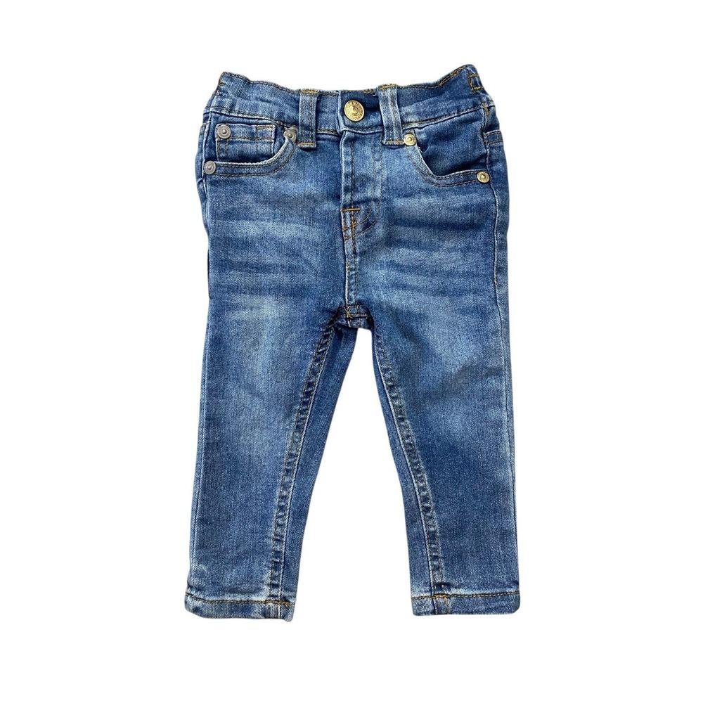 7 For All Mankind Baby Girl Skinny Jeans Size 18 Months Snap Button Stretch